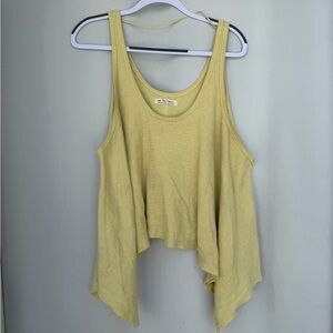 Free People Yellow Asymmetrical Tank Top